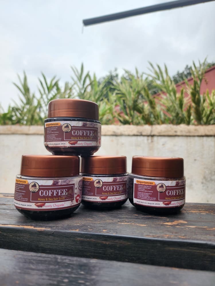 Coffee face scrub jars